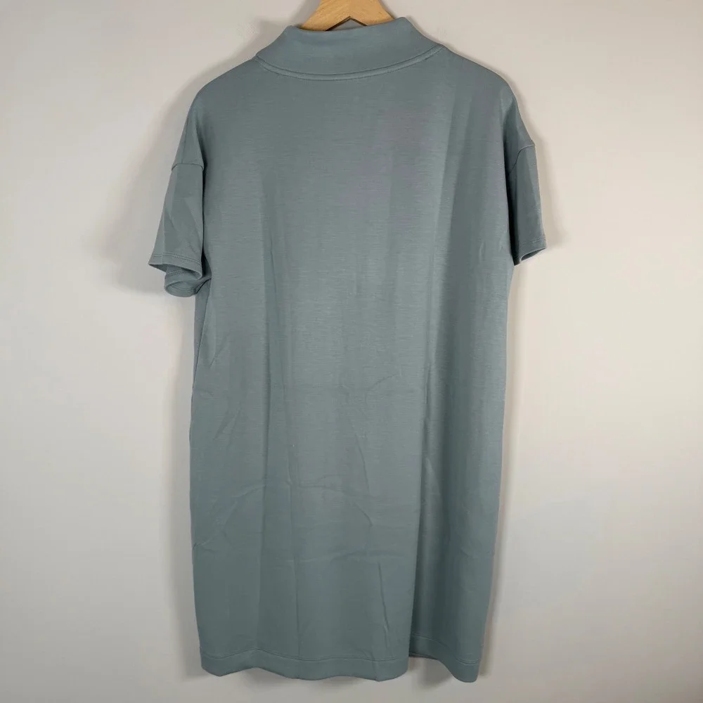 Lou & Grey Scuba Soft Half Zip Mini Pocket Dress Shift Dress Medium Short Sleeve
